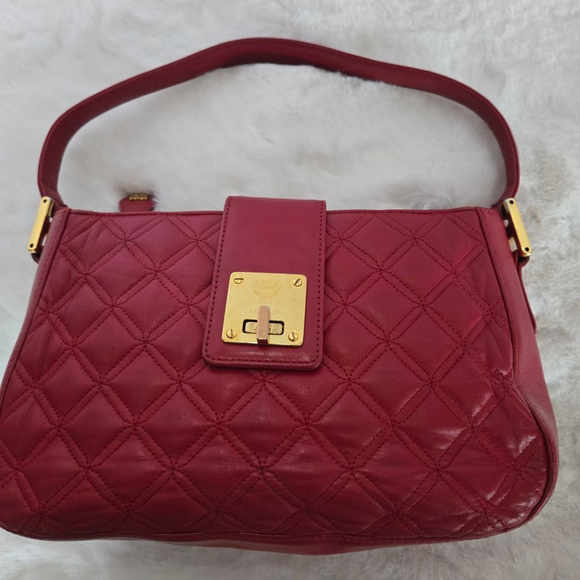 MCM Handbags - Women's MCM Red Quilted Leather Shoulder / Handbag with COA